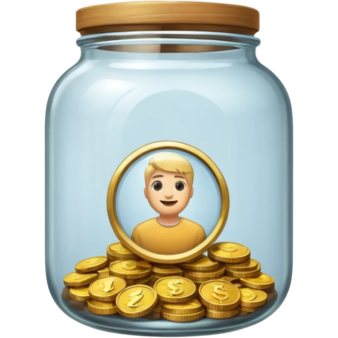 jar with a one coins emoji