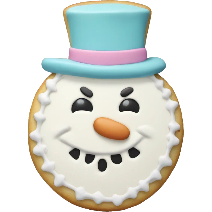 Pastel snowman cookie emoji