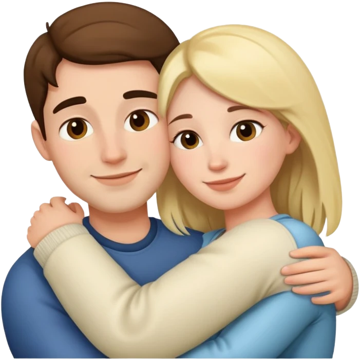 Girlfriend snuggling boyfriend emoji