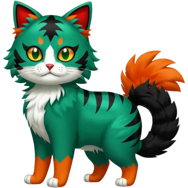 Sprigatito-Litten-Meowscarada-Pokémon-Fakémon-animal-fusion (full body) emoji