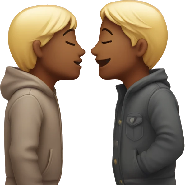 kissing emoji with light pink heart emoji