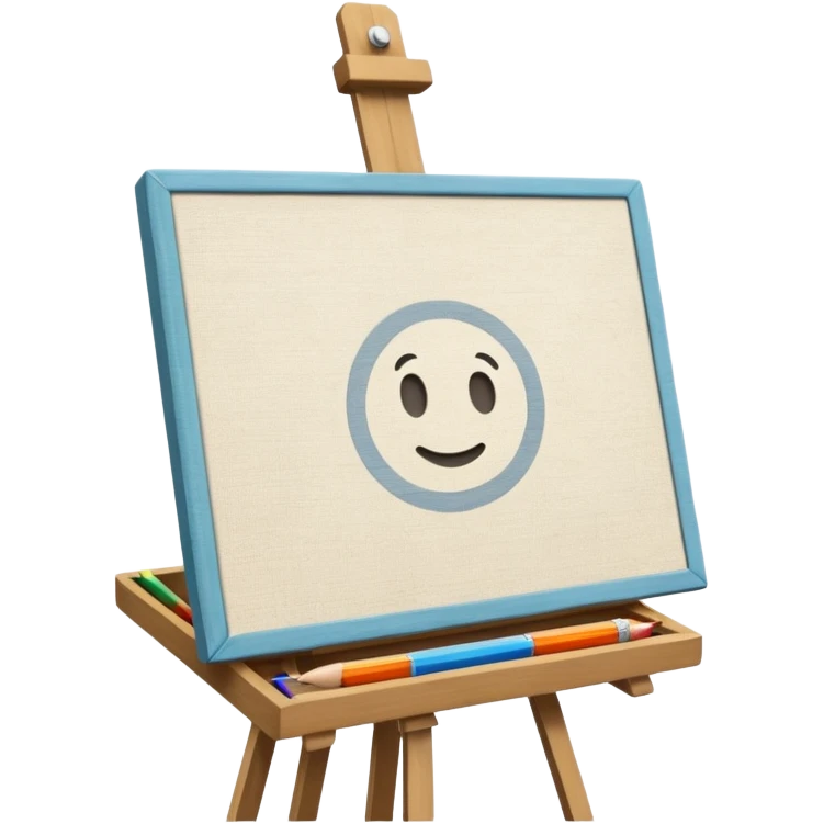 Canvas with pencil sketch,canvas on easel emoji