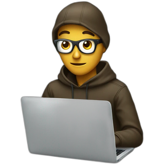hacker sitting at laptop emoji