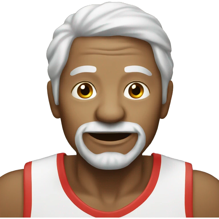 Old white person playing basketball emoji