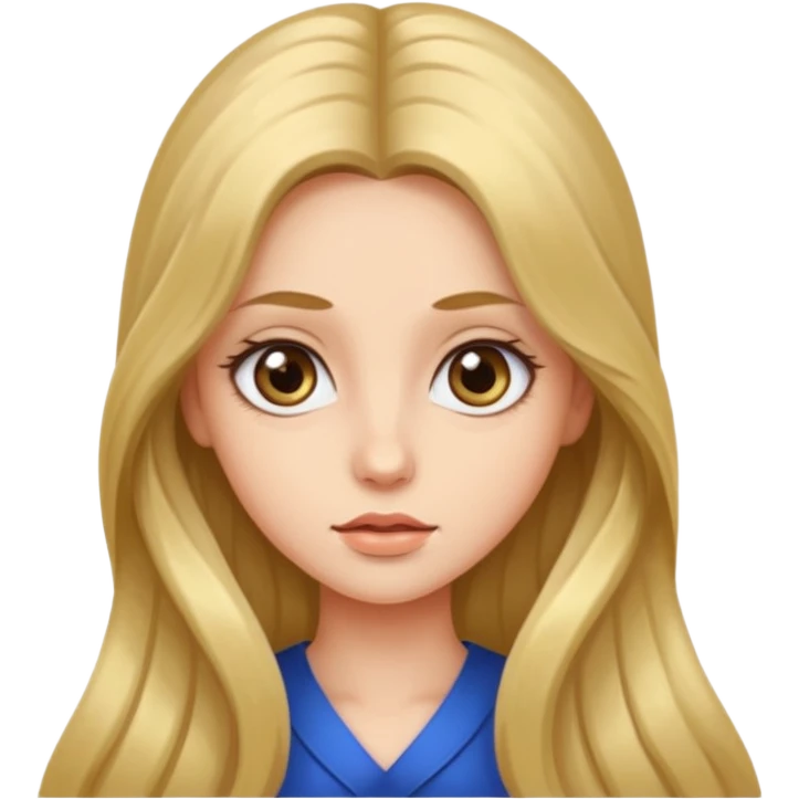 Beautiful girl with big sharp eyes and long hair  emoji