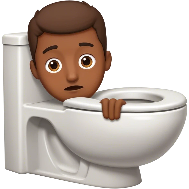 Man sticking head out of toilet  emoji
