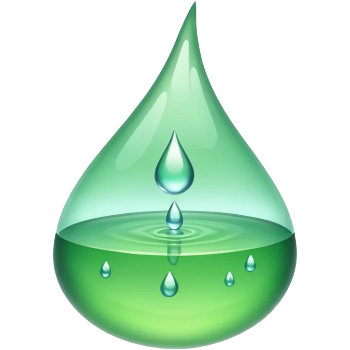 Gota de agua de color verde sólido emoji
