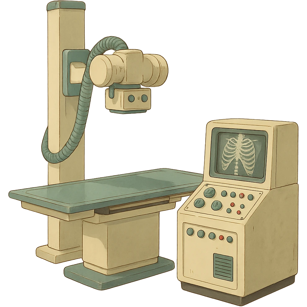 1980s X-ray equipment in ghibli style emoji