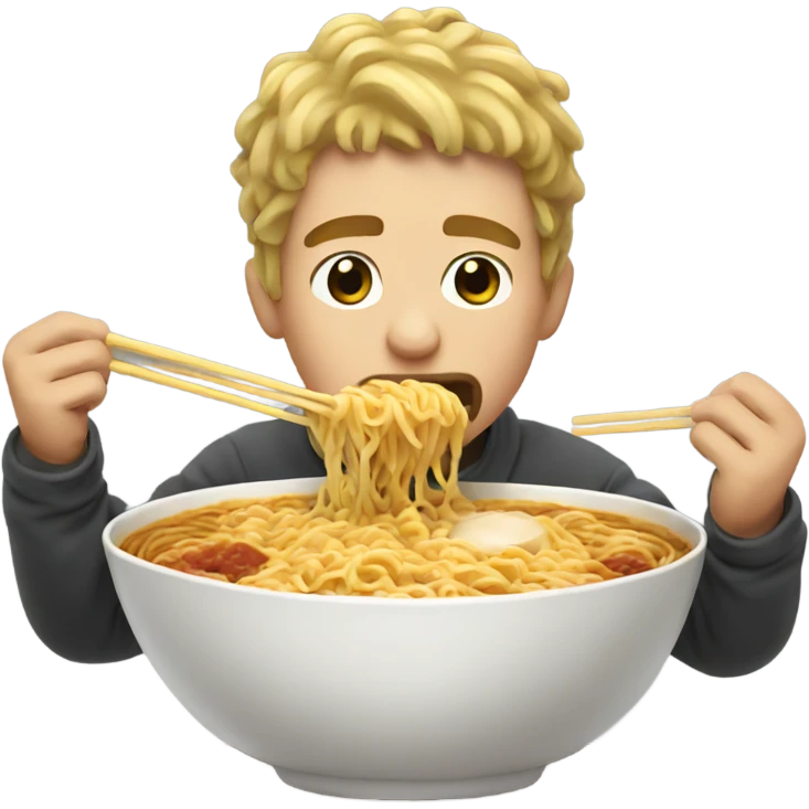 brother eating ramen  emoji