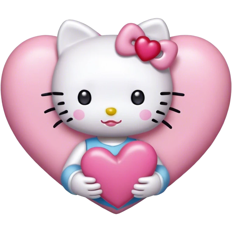 hello kitty holding pink heart emoji