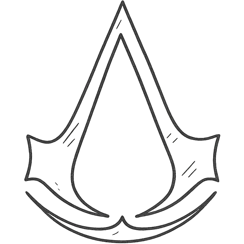 hand-drawn outlined Assassin’s Creed icon emoji