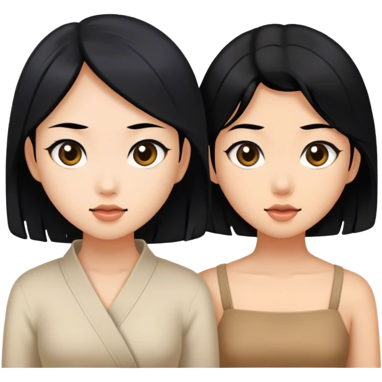 two asian girls spiraling emoji