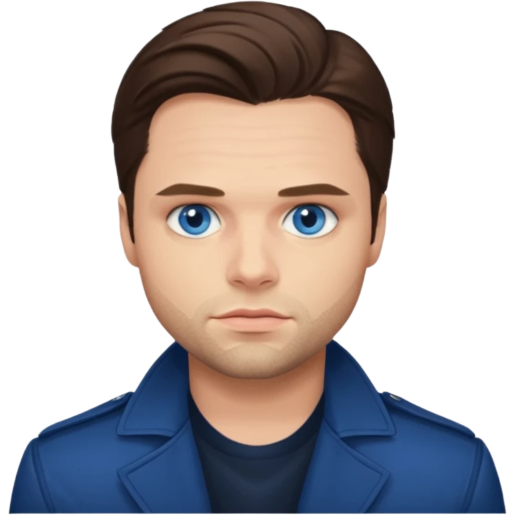Sebastian Stan with blue eyes emoji