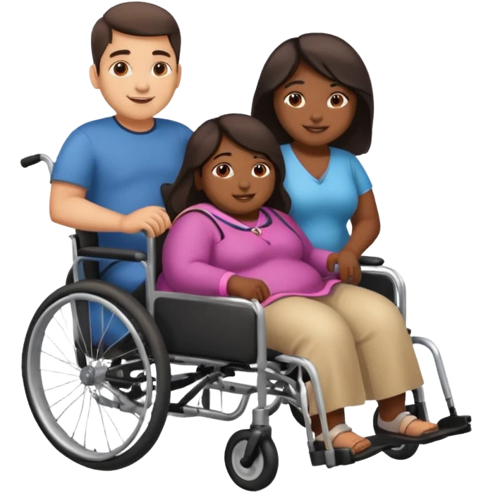 😁indian guy pushing fat girl in wheelchair  emoji