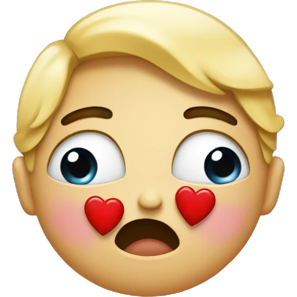 emoji face holding back tears with hearts emoji