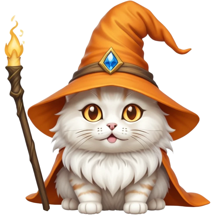A cat that’s wearing a hat that’s doing magic  emoji