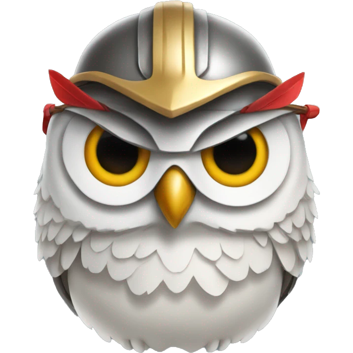 owl, wearing bow and arrows, helmet emoji