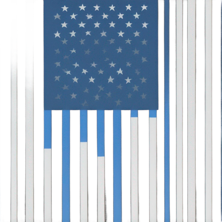 american flag, but all the stripes are black, except the middle one which is blue, and the stars are white emoji