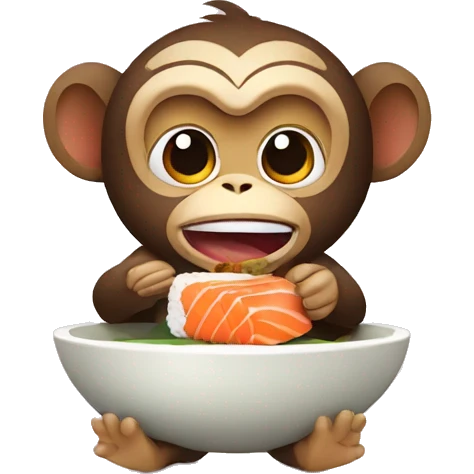 monkey eats sushi emoji