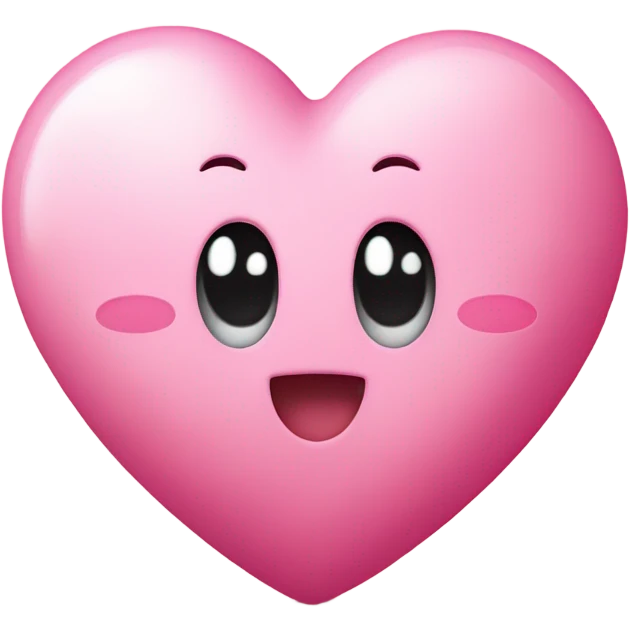 Kirby hugging a heart emoji