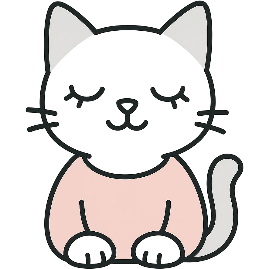 cat with eyelashes in cartoon style with soft colors emoji