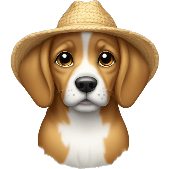 Cachorro com chapéu de palha emoji