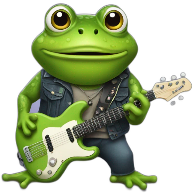 Rock and roll frogs band emoji