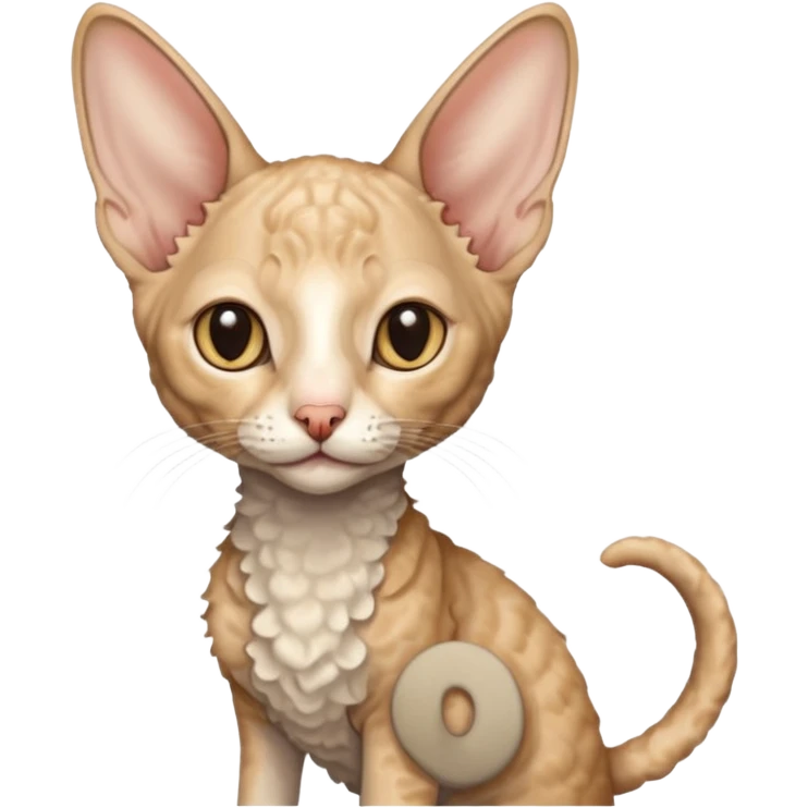 Cornish Rex cat portrait emoji
