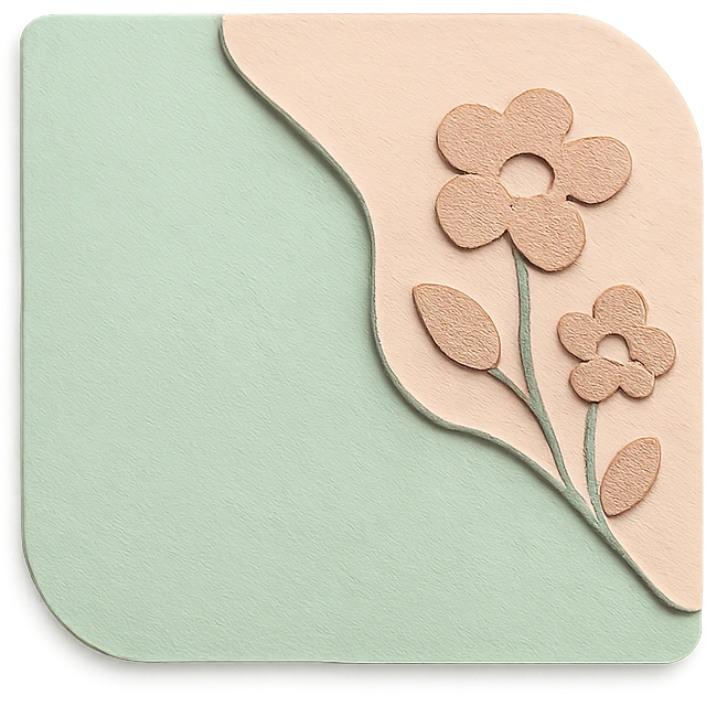 soft pastel gentle corner sticker with floral pattern emoji