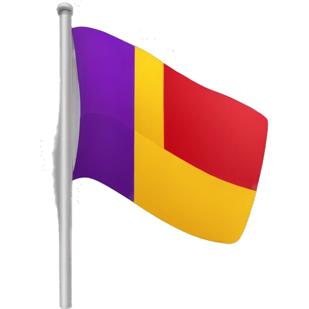 bandera horizontal rojo, amarillo y morado emoji