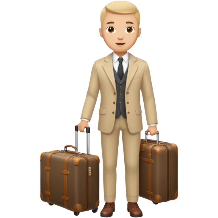 hombre elegante con maletas  emoji