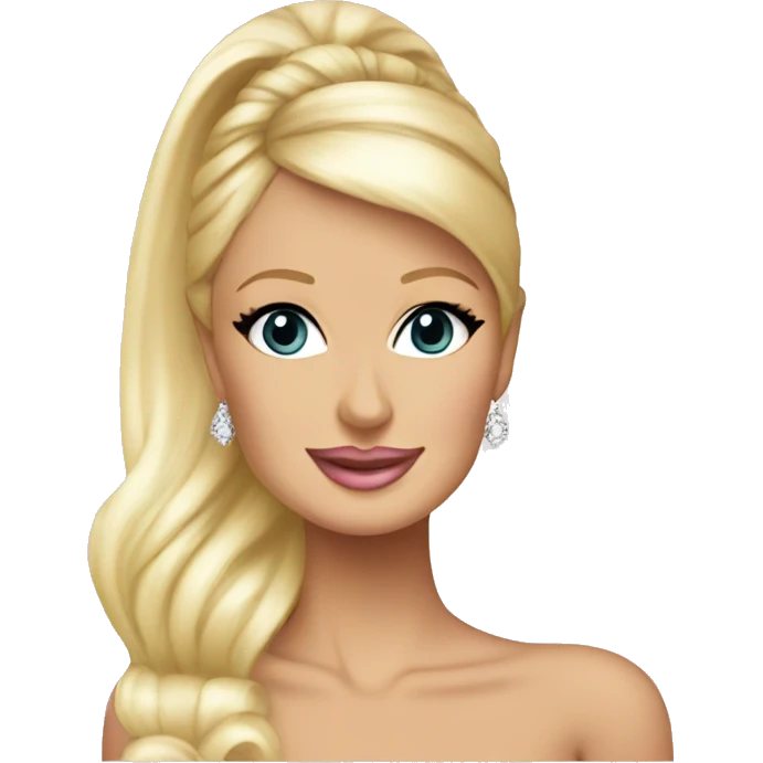 Paris Hilton wearing pink emoji