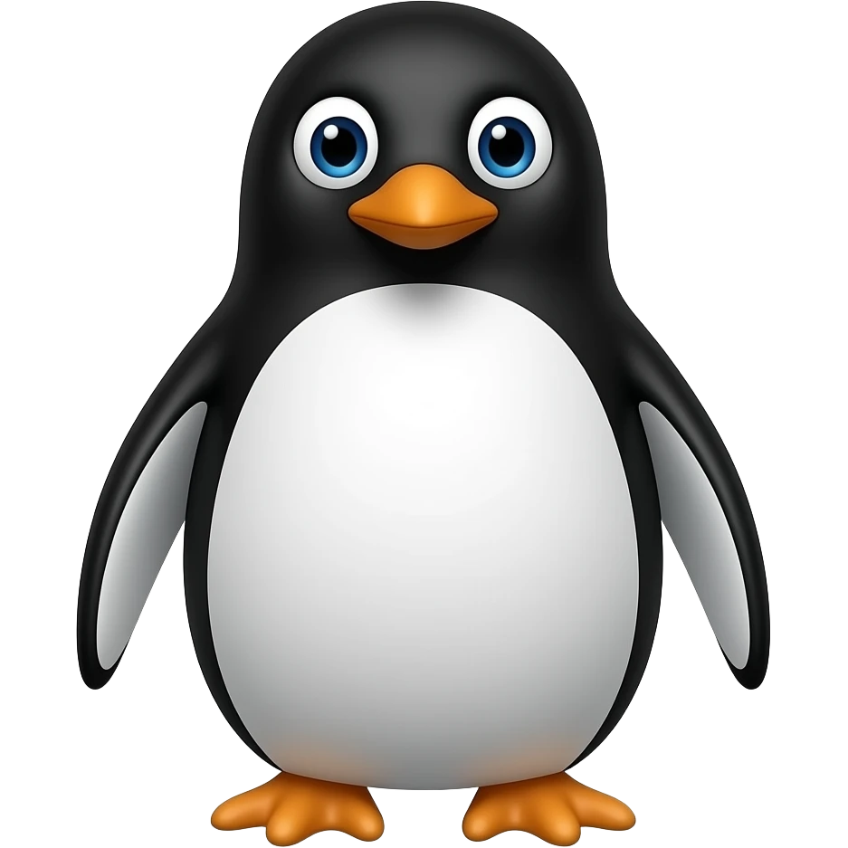 Completely Black penguin emoji