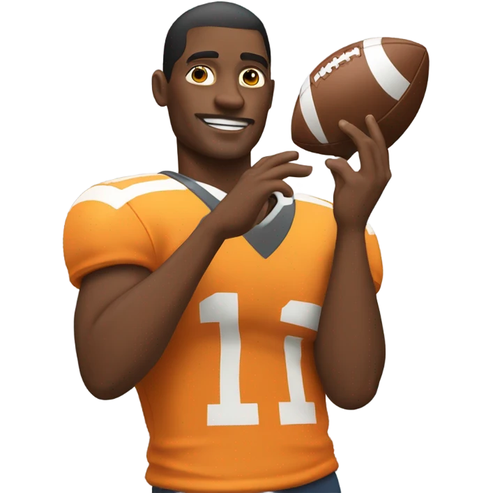 African American man throwing a football emoji