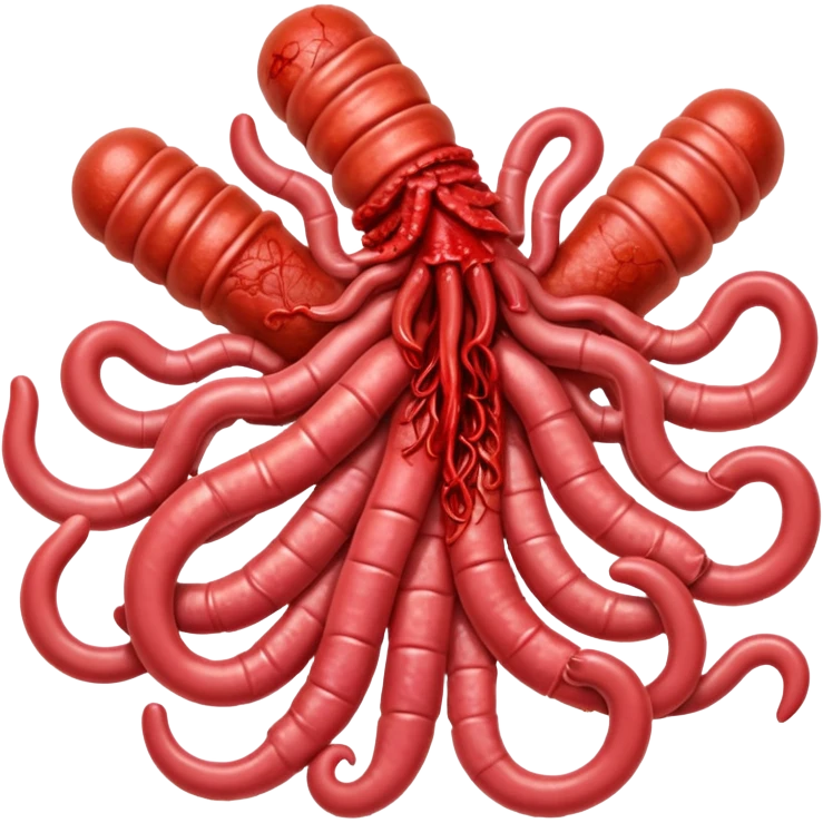 Bloody pile of intestines and organs, covered in blood emoji