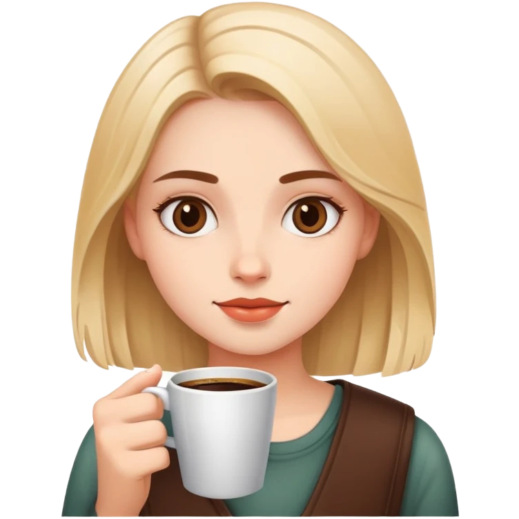 Girl with coffee  emoji