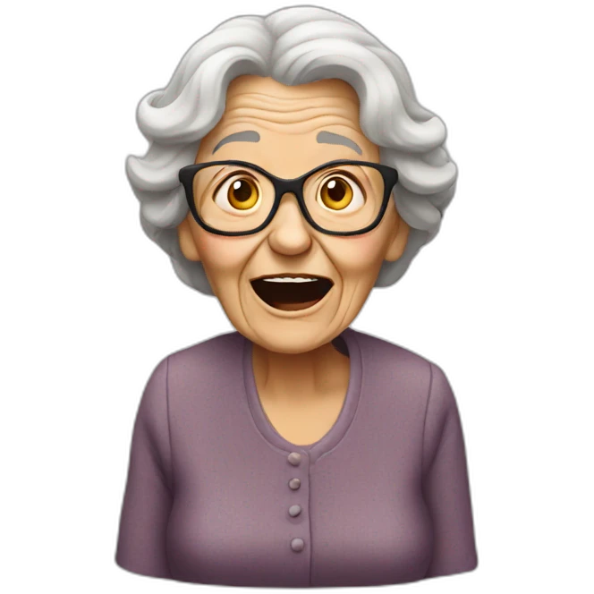 crazy old woman emoji