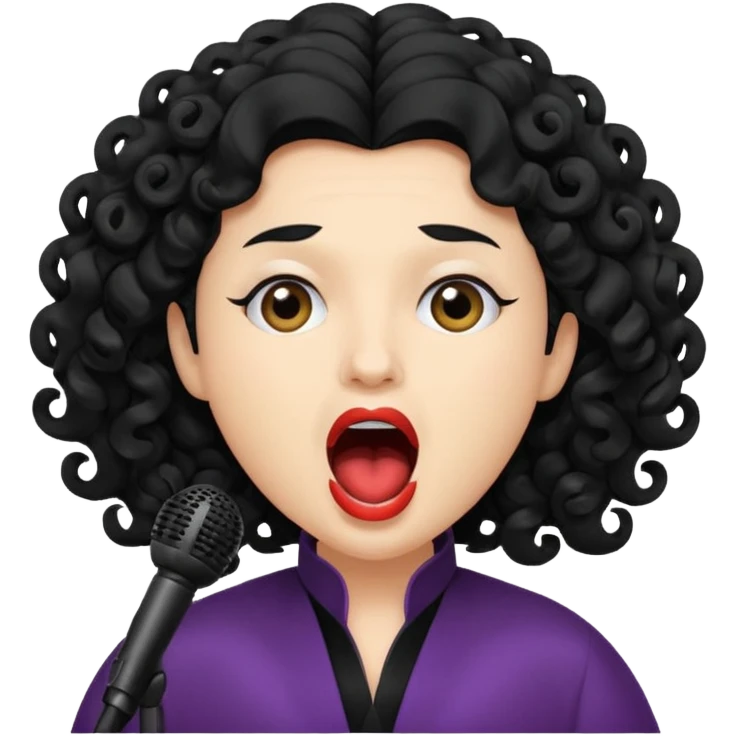 curly hair  opera singer singing emoji