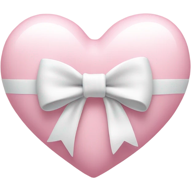 Pastel pink heart with white bow emoji