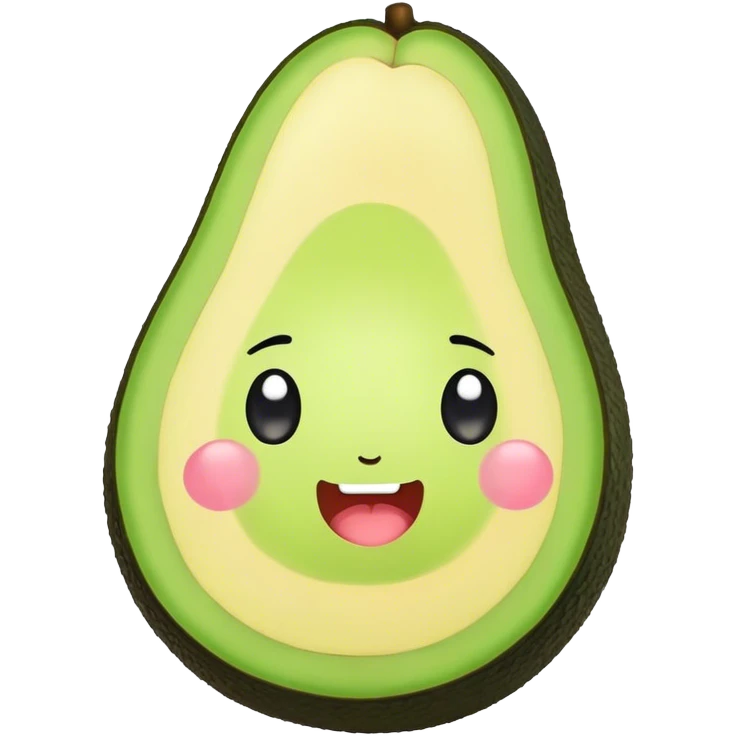 Cute avocado kawaii emoji