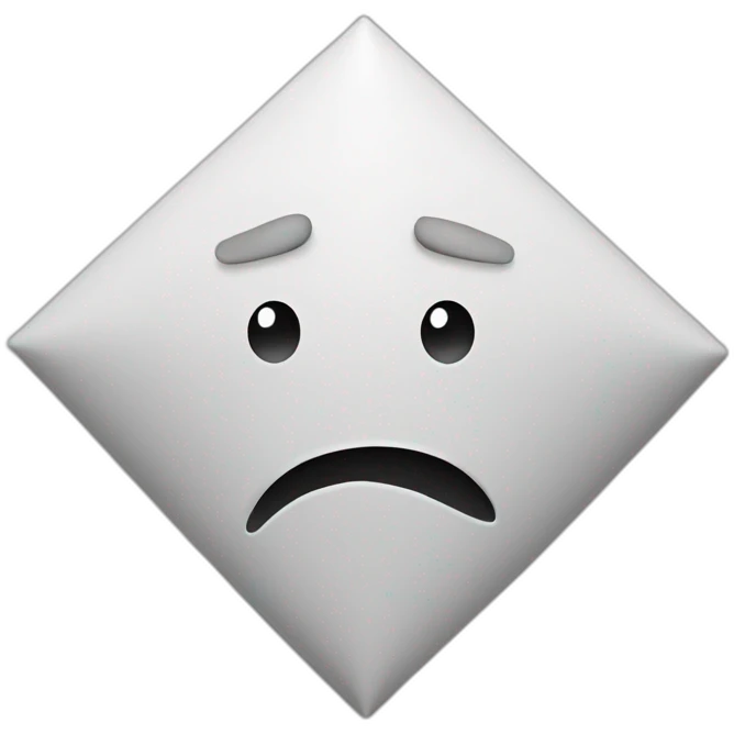 Rhombus shape curved confused mounth  emoji