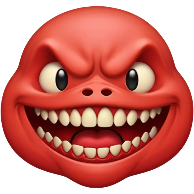 cursed emoji based on SCP-939, wide mouth, sharp teeth, creepy emoji