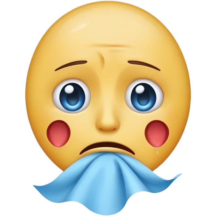 A crying emoji with tissue  emoji