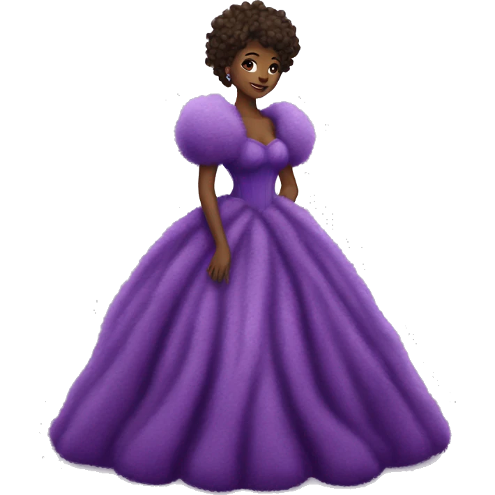 Gorgeous purple fluffy gown with post sleeves emoji