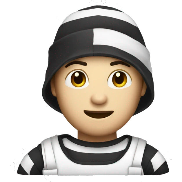 Robber with a white and black striped shirt with a money bag emoji