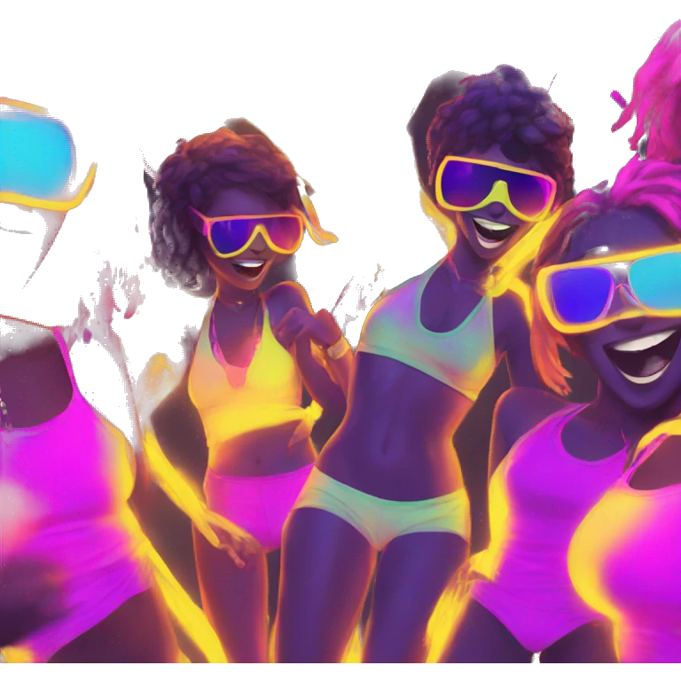 Rave party dancing neon smoking emoji