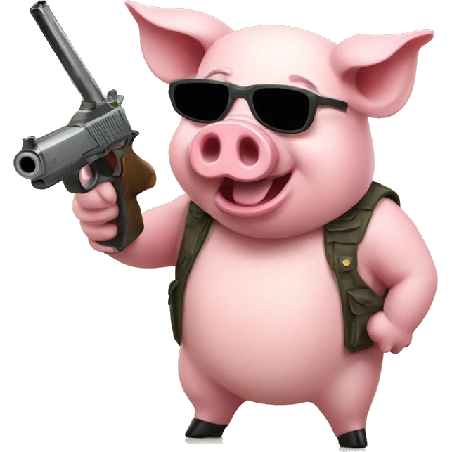Pig with gun emoji