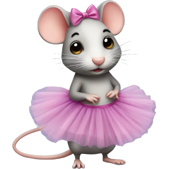 rat with a tutu and bow emoji