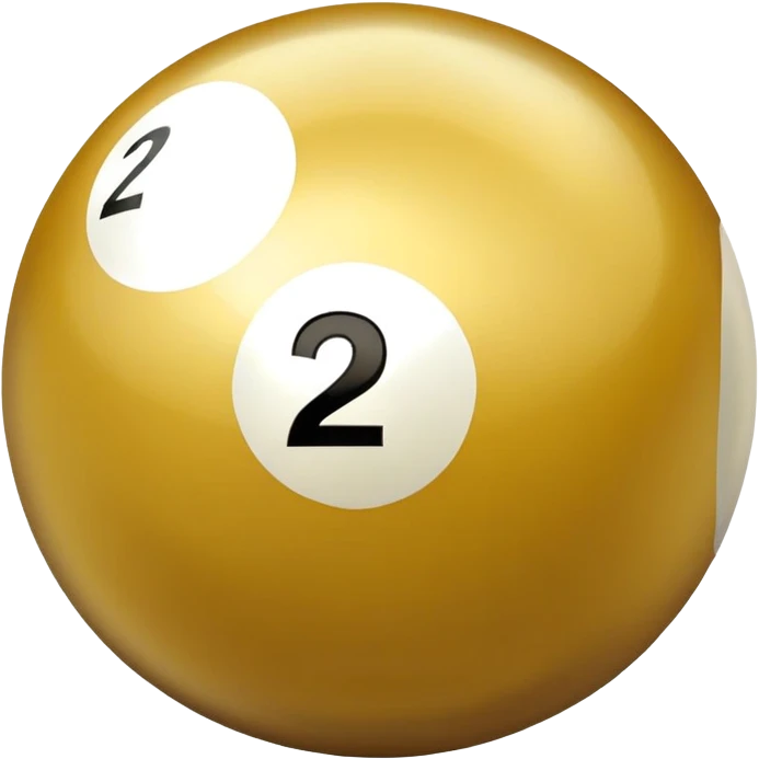 golden billiard ball with the number 23 in a shiny metallic style emoji