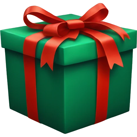 Dark green present with a red bow emoji